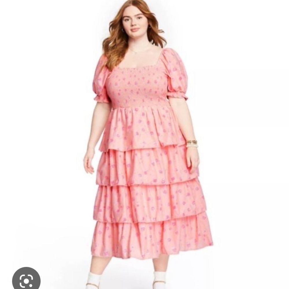 LOVESHACKFANCY X TARGET | Simone Floral Ruffle Puff-Sleeve Maxi Dress (3X)